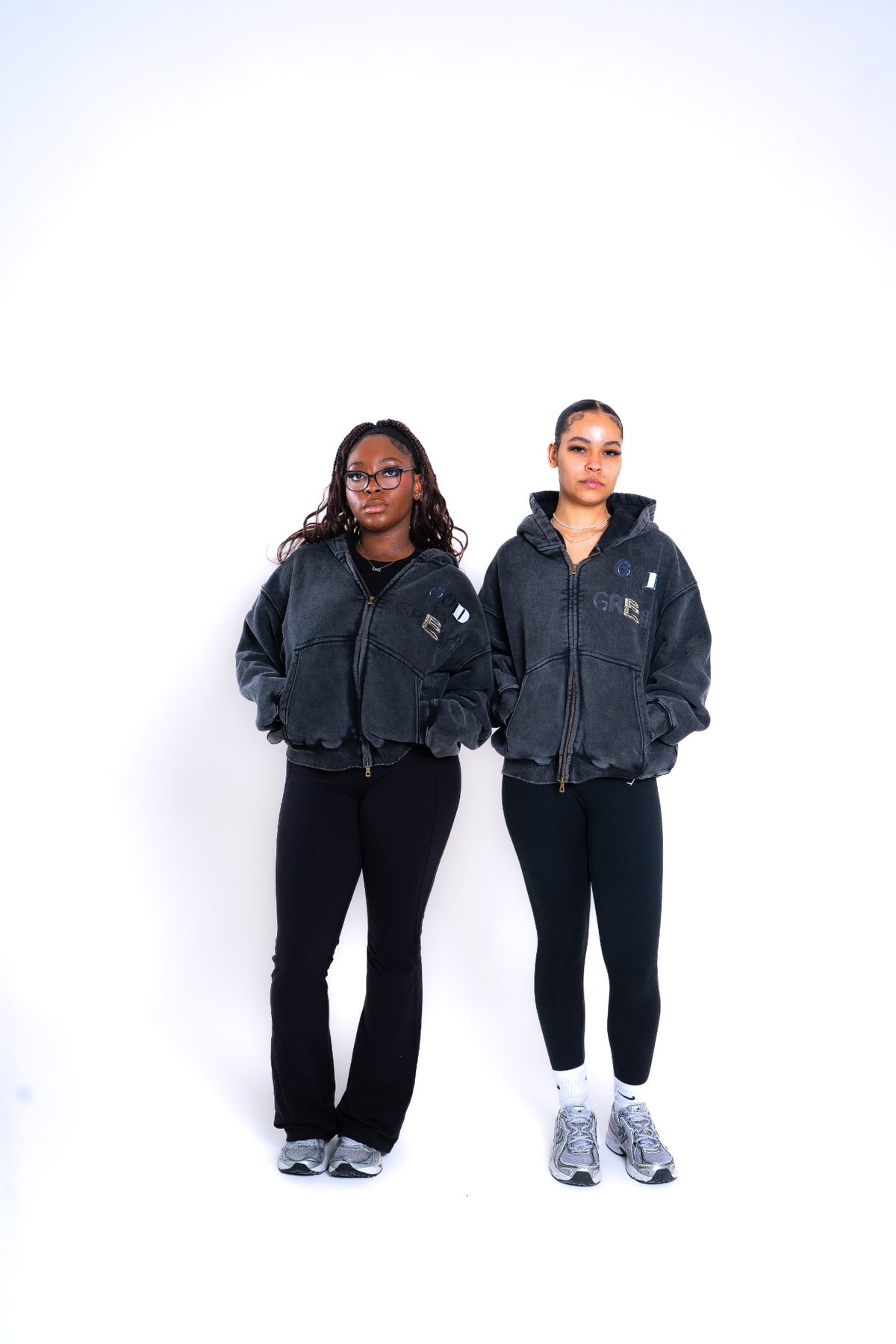 OnBaraka womens campaign with two models wearing the Creed Noir Zip